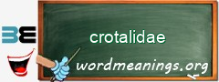 WordMeaning blackboard for crotalidae